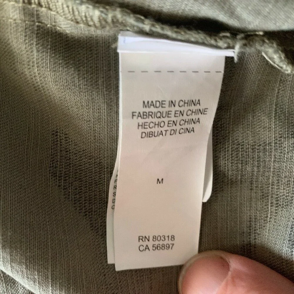 LUCKY BRAND Jacket Camo Shirt Size M 🆕 Military Army Combat Green Camoflage - Picture 9 of 11